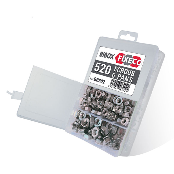 COFFRET 520 ECROUS 6 PANS