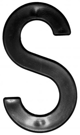 CARACTERE S NOIR 45mm (X10)