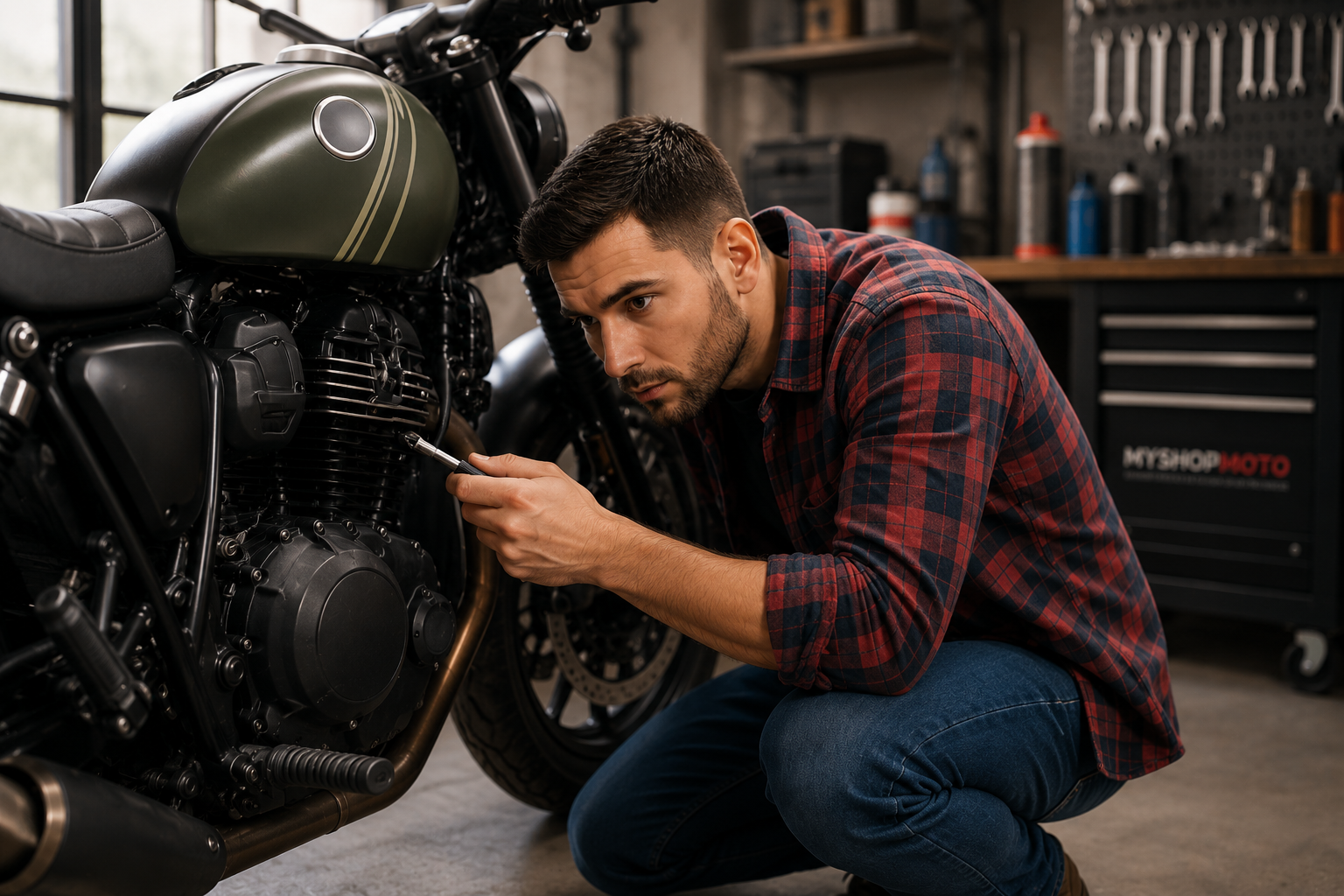 Dépose du filtre à air moto pour nettoyage ou remplacement