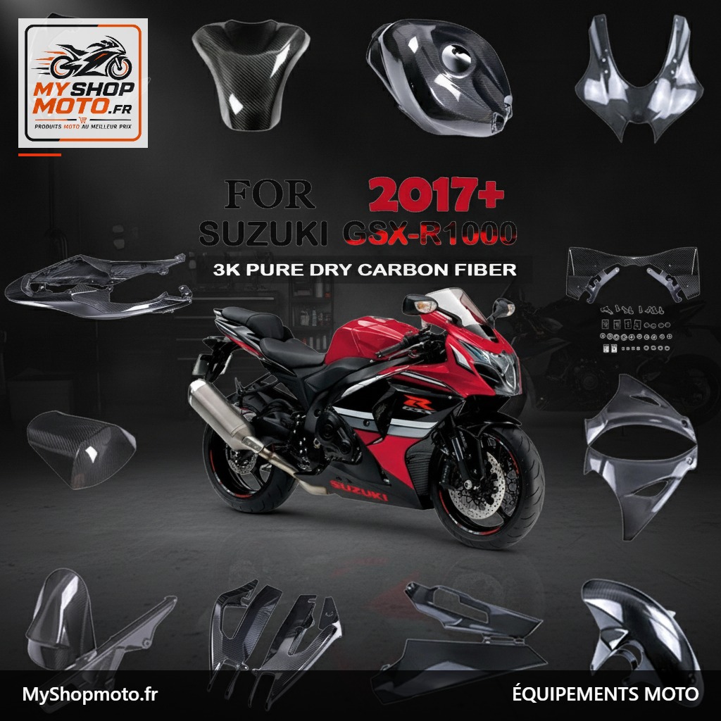 Carénage GSX-R1000R Fibre Carbone Premium — Kit Complet