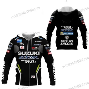 Sweat Moto Suzuki Racing Homme à Capuche